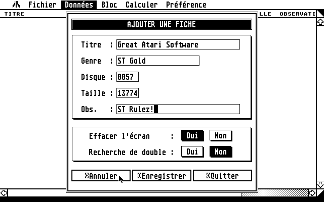 Logithèque Master atari screenshot